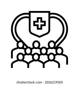 Public Health And Safety Line Icon Vector. Public Health And Safety Sign. Isolated Contour Symbol Black Illustration