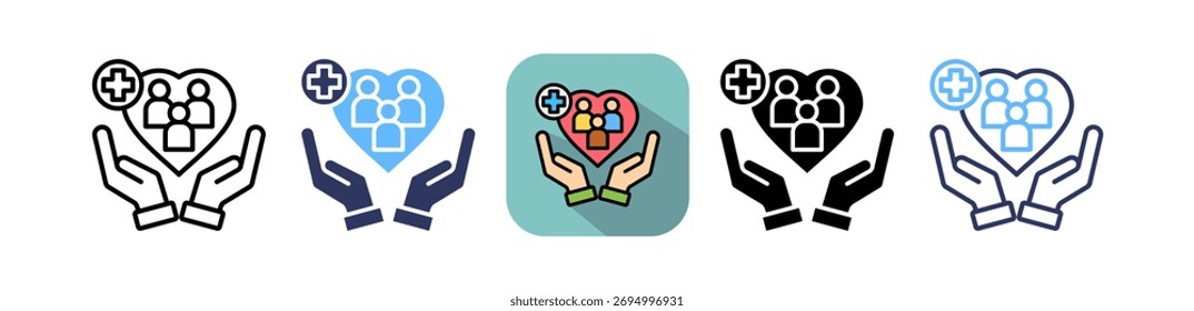 Public Health Service Icon Multiple Vector Illustration