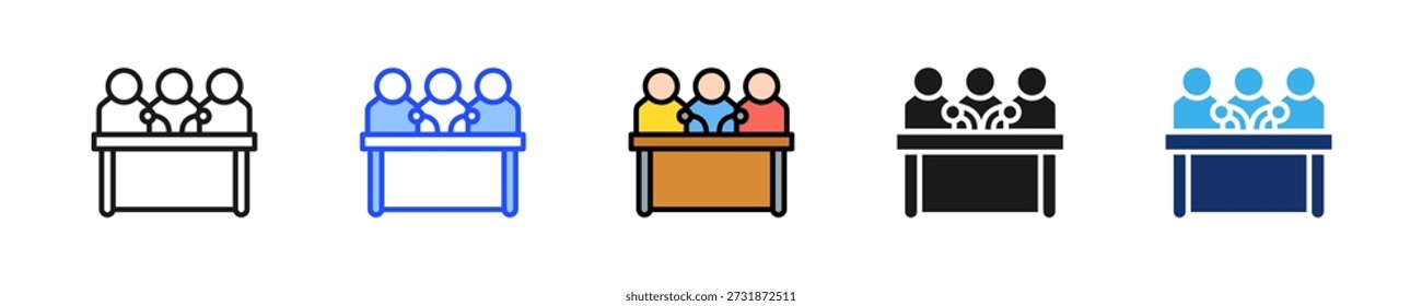 Public Hearing Icon Collection With Multiple Styles
