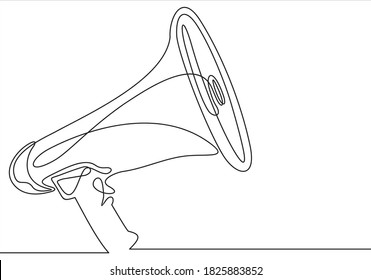 altavoz de cuerno público continuo de una línea. Megáfono. 