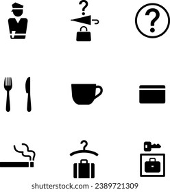 Public icon set such as restaurant in Facility