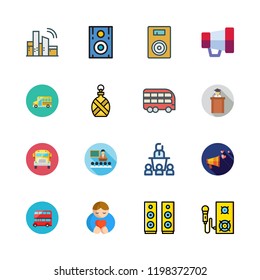 public icon set. vector set about speaker, canteen, lecture and wifi icons set.