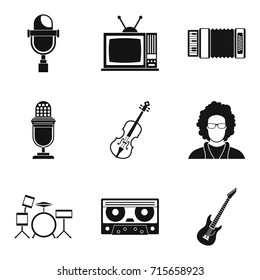 Public icons set. Simple set of 9 public vector icons for web isolated on white background