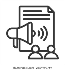 Public Infomation Outline Icon Vector Illustration