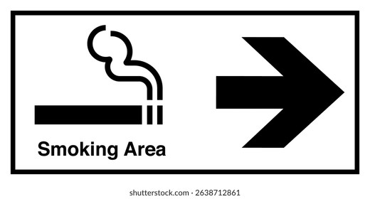 Public Information Signs Smoking Area White Horizontal With Text Direction to The Right