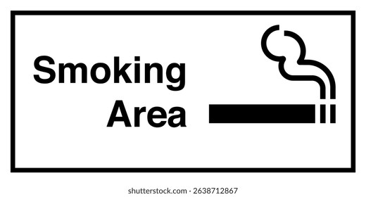 Public Information Signs Smoking Area White Horizontal.