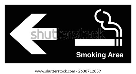 Public Information Signs Smoking Area Black Horizontal With Text Direction to The Left