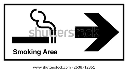 Public Information Signs Smoking Area White Horizontal With Text Direction to The Right