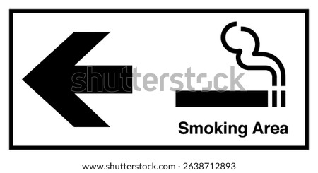 Public Information Signs Smoking Area White Horizontal With Text Direction to The Left