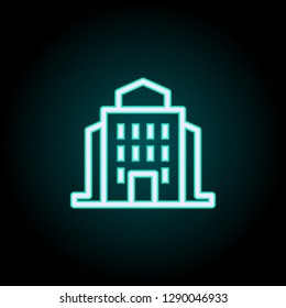 public institution icon. Elements of Buildings in neon style icons. Simple icon for websites, web design, mobile app, info graphics