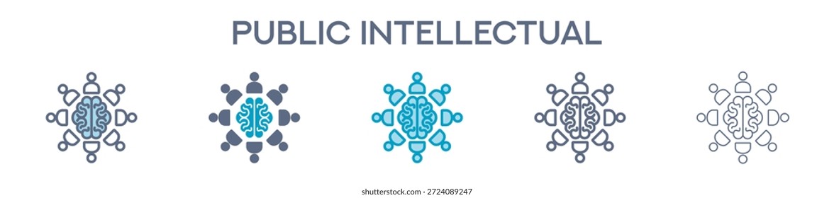 Elemento Intelectual Público Para Gráfico De Design - Vários Estilos. Ilustração Vetorial De Duas Cores E Preto. Vários Designs De Ícones Podem Ser Usados Para Celular, Interface Do Usuário, Web