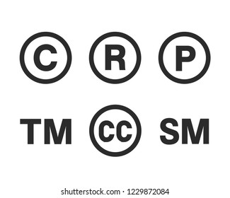 Public Intellectual Property Symbol Infringement Copyright, Patent, Trade Mark, Trade Secret