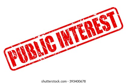 PUBLIC INTEREST red stamp text on white