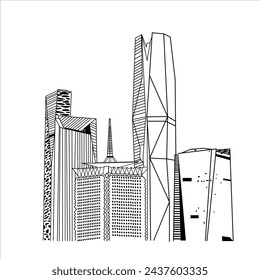 In: Public Investment Fund PIF Tower. KAFD-Gebäudekomplex in Riad, Saudi-Arabien