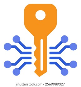 Public Key Crypto and Blockchain icon illustration