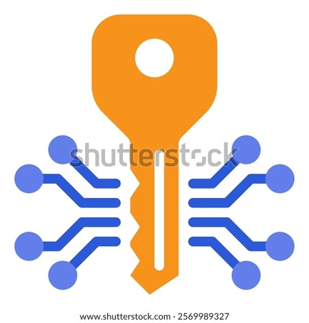 Public Key Crypto and Blockchain icon illustration
