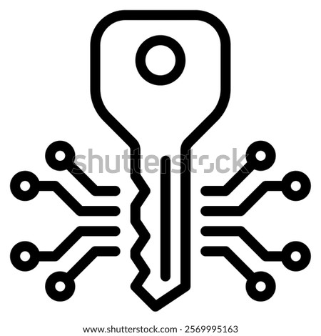 Public Key Crypto and Blockchain icon illustration