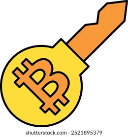 Public Key Icon or Illustration Representing Bitcoin and Cryptocurrency Security