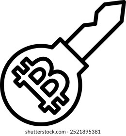 Public Key Icon or Illustration Representing Bitcoin and Cryptocurrency Security