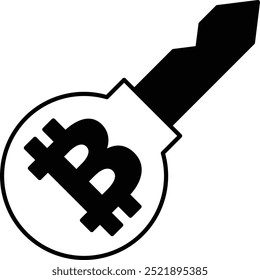 Public Key Icon or Illustration Representing Bitcoin and Cryptocurrency Security