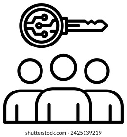 Public Key icon line vector illustration