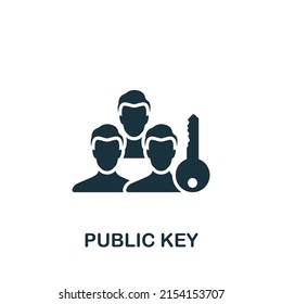 Public Key icon. Monochrome simple Cryptocurrency icon for templates, web design and infographics