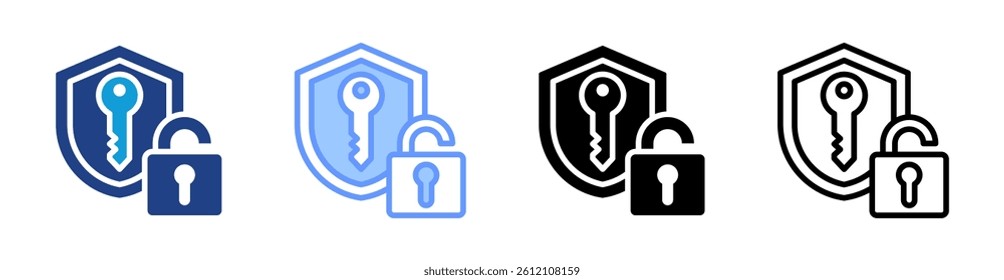 Public Key icon set multiple style collection