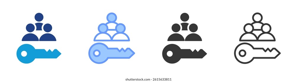 Public Key icon set multiple style collection