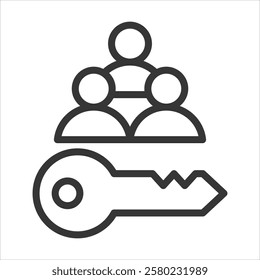 Public Key Outline Icon Vector Illustration