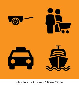 public, label, auto and economy icons set. Vector illustration for web and design