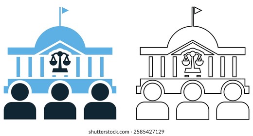 Public law icon vector, legal, justice and governance pictogram symbol ui and ux design, glyphs and stroke line