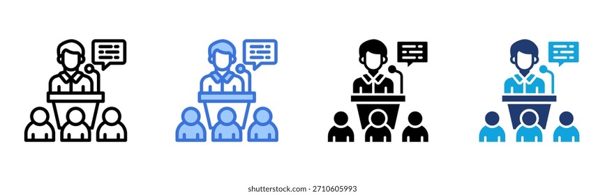 Public Lecture icon Multi Style Vector Illustration
