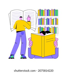 Public Library Abstract Concept Vector Illustration. Children Library Event, Tutoring And Workshop, Homework Help, Public Service, Reading Facility, Rare Book Access, Take Home Abstract Metaphor.