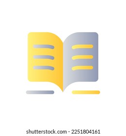 Public library flat gradient two-color ui icon. Assignment writing. Doing homework. Finding info. Simple filled pictogram. GUI, UX design for mobile application. Vector isolated RGB illustration