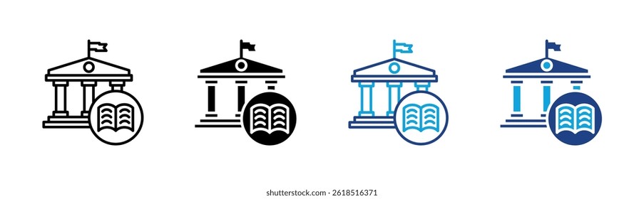 Public Library Icon Element For Design