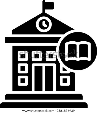 Public Library Icon Glyph Vector Illustration