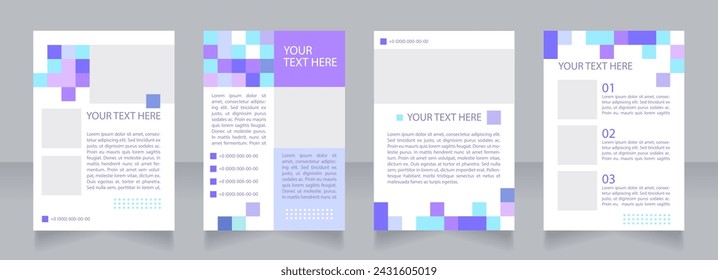 Public library promotion blank brochure layout design. Vertical poster template set with empty copy space for text. Premade corporate reports collection. Editable flyer paper pages