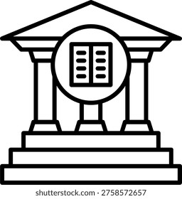 Public Library Vector Line Icon Style