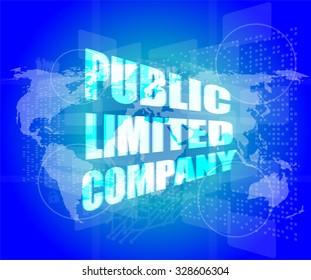 Public Limited Company On Digital Touch Screen Vector Illustration