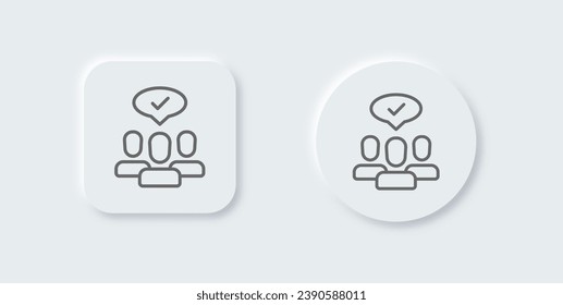 Public line icon in neomorphic design style. Social signs vector illustration.