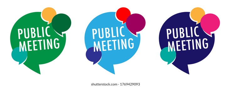 Public meeting on speech bubble