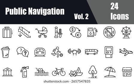 Public Navigation Outline Line Icons Collection Vol. 2