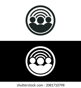 Icono de Red pública aislado en fondo blanco y negro