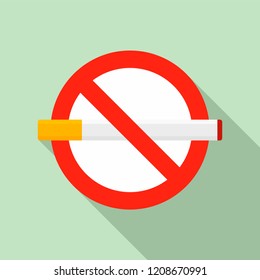 Public no smoking icon. Flat illustration of public no smoking vector icon for web design