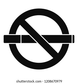 Public no smoking icon. Simple illustration of public no smoking vector icon for web design isolated on white background