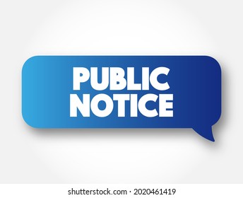 Public Notice Text Message Bubble, Concept Background