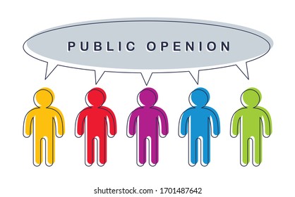 Public opinion concept crowd of people talking speech bubble vector concept design, social poll.