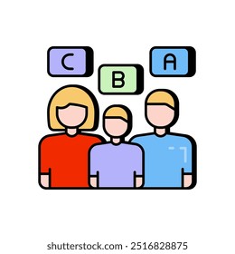 Public Opinion Fill Color Icon, Vector illustration.