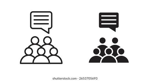Elemento de diseño de icono de opinión pública. Trazo editable. Vector