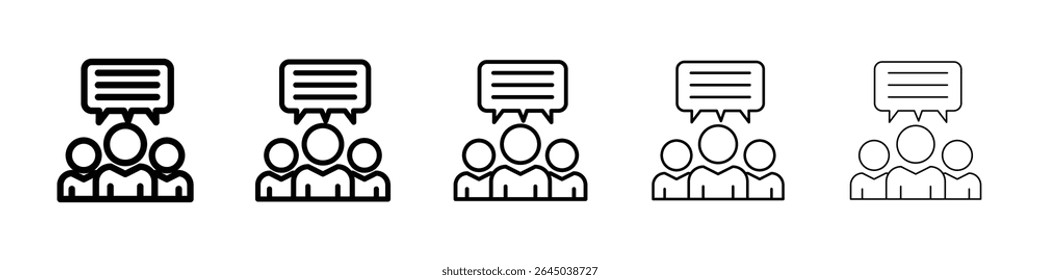 Public opinion icon filled flat sign concept for web design.